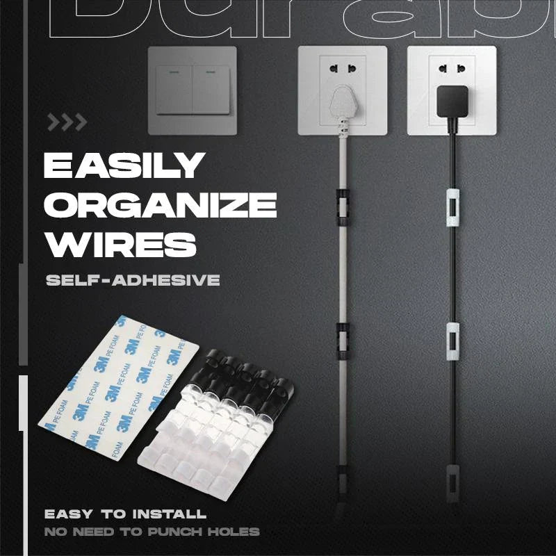 🏠🔌No-Drill Cable Organizer Clips – Strong Hold, Clean Look & Easy Installation