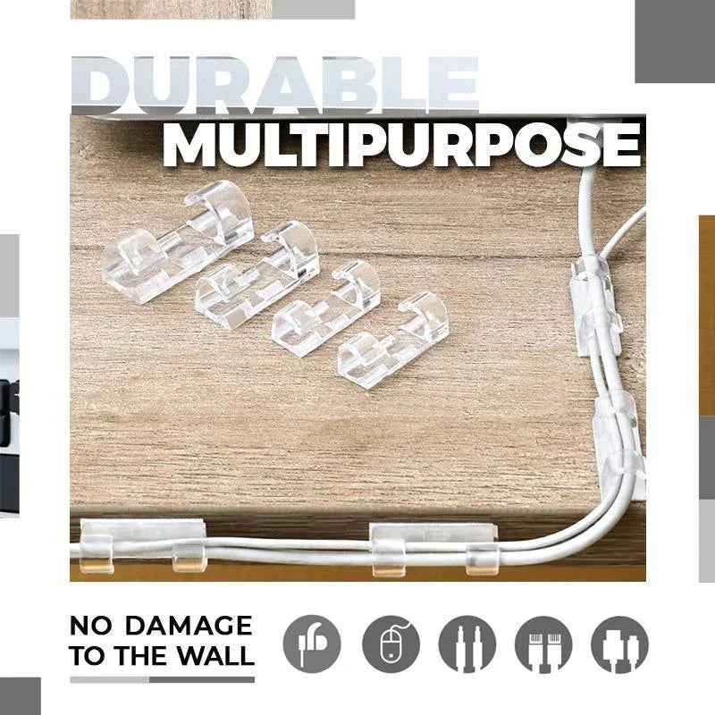 🏠🔌No-Drill Cable Organizer Clips – Strong Hold, Clean Look & Easy Installation