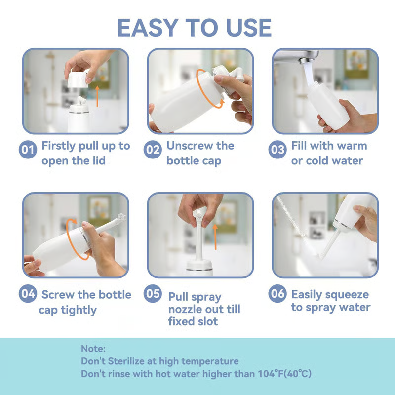 🔥 Hot Sale 49% OFF | Portable Travel Bidet 🚿 Leak-Proof 13.5 oz Cleansing Bottle for Wudu & Everyday Hygiene