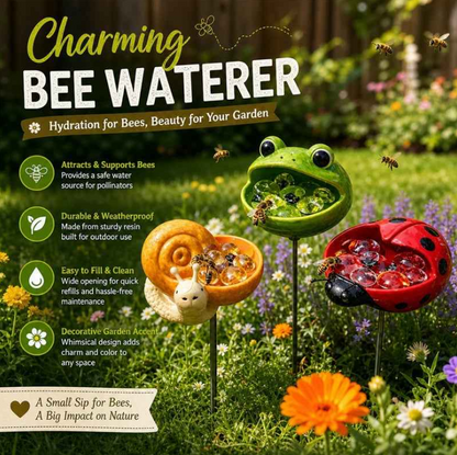 🐝 Cute Animal Design Garden Watering Station, Outdoor Decorative Water Bowl