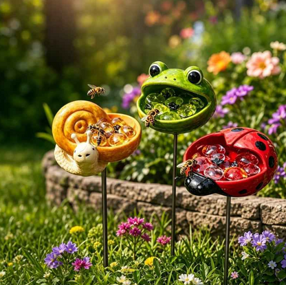 🐝 Cute Animal Design Garden Watering Station, Outdoor Decorative Water Bowl