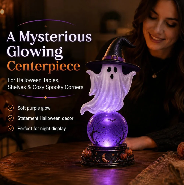 🔥 Last Day 49% OFF 🎃 Halloween Raven Crystal Ball Lighted Decor 👻