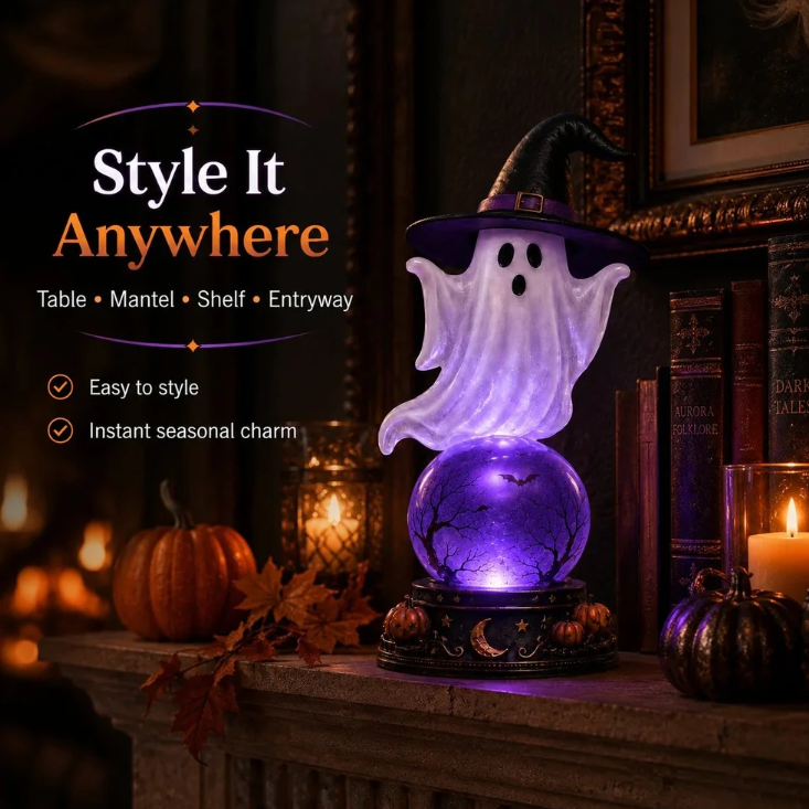 🔥 Last Day 49% OFF 🎃 Halloween Raven Crystal Ball Lighted Decor 👻