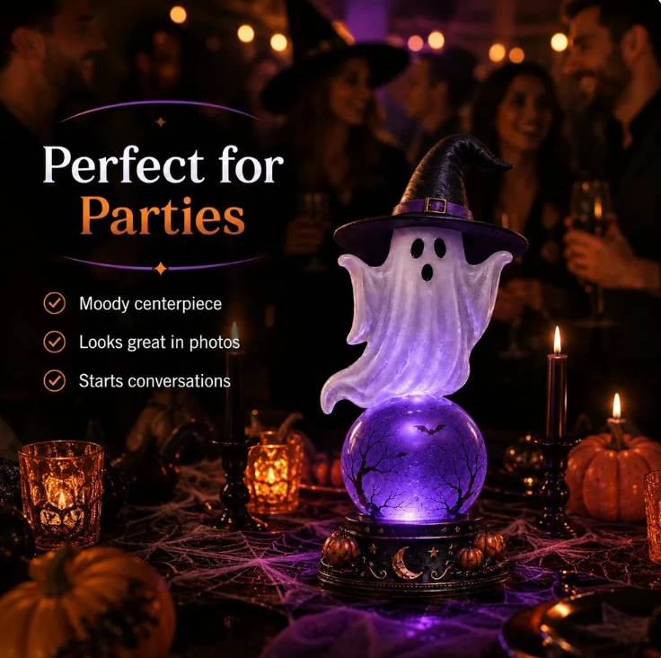 🔥 Last Day 49% OFF 🎃 Halloween Raven Crystal Ball Lighted Decor 👻