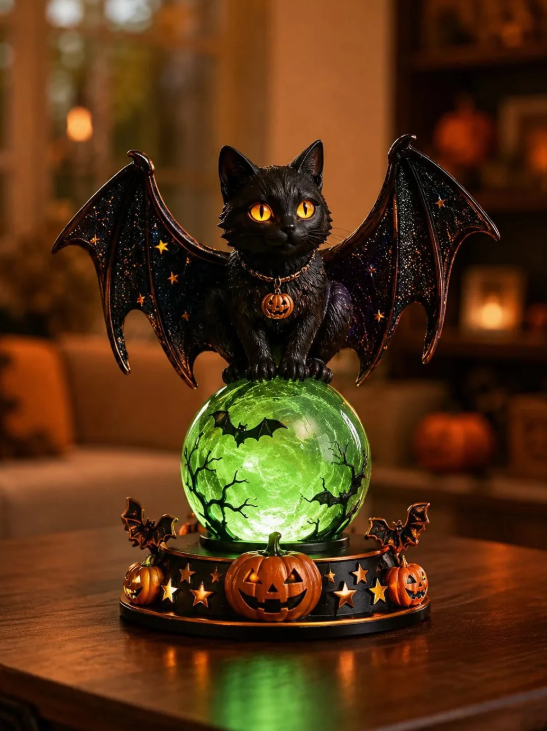 🔥 Last Day 49% OFF 🎃 Halloween Raven Crystal Ball Lighted Decor 👻