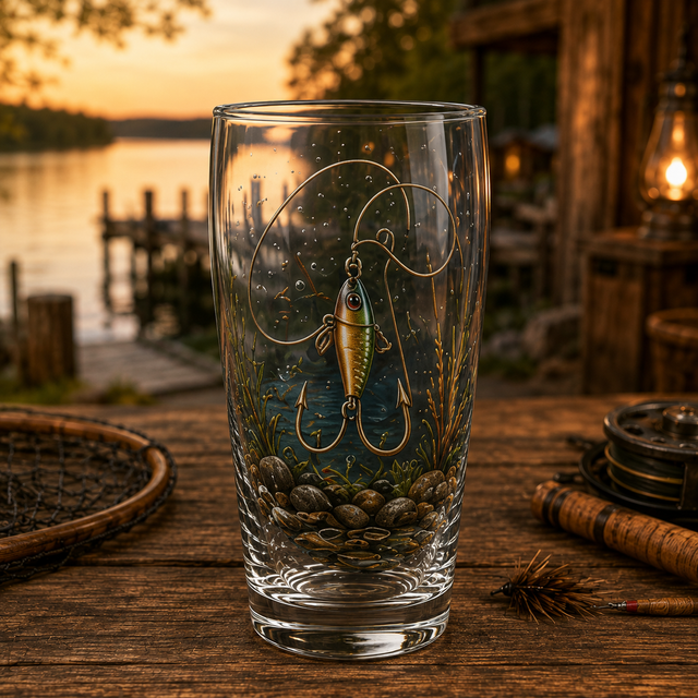 Hook & Lure fishing glass design