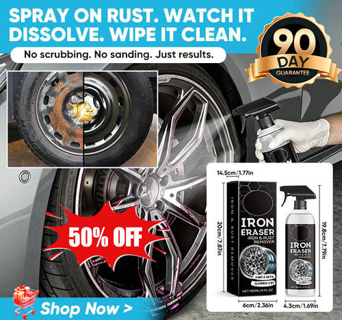 🚗⚡LIMITEDTIME ONLY 50% OFF! Iron Eraser Rust Remover Spray