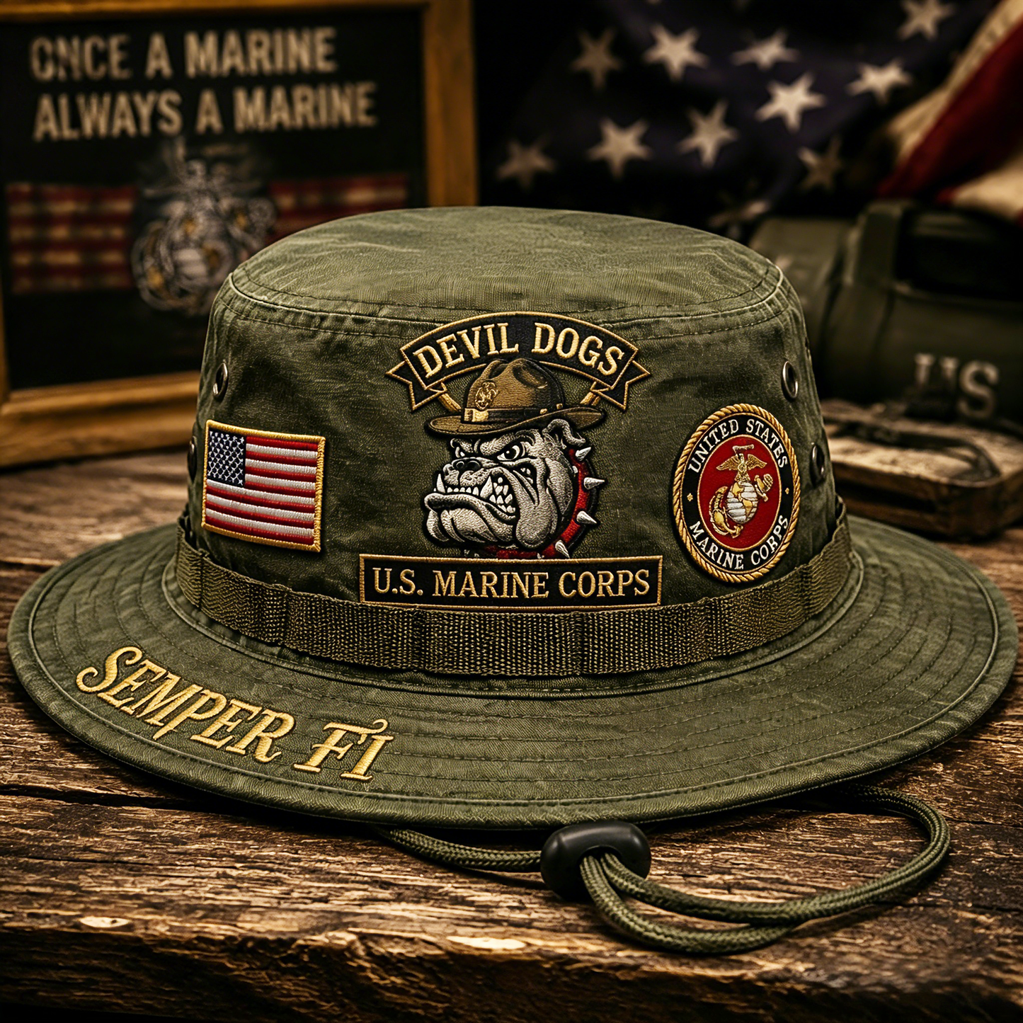 Last Day Promo: 43% OFF -🐾U.S. Marine Corps Devil Dogs Tribute Boonie Hat
