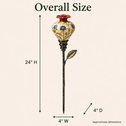 🌸Vintage Ceramic Hummingbird Feeder Garden Decor Stake – Decorative Outdoor Bird Feeder