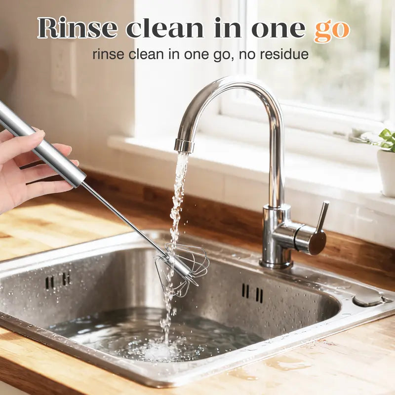 🔥 Hot Sale 50% OFF | 🥣 Stainless Steel Push Whisk | Effortless Mixing for Baking & Cooking