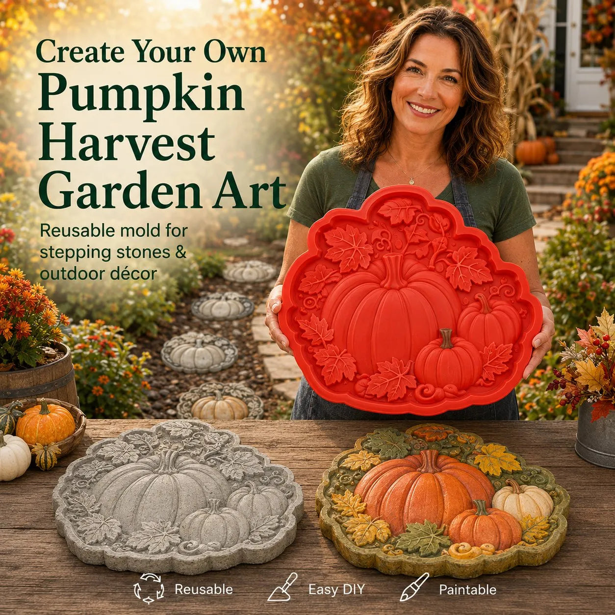 Limited Time Offer SAVE 50%🔥Reusable Sunflower Stepping Stone Mold