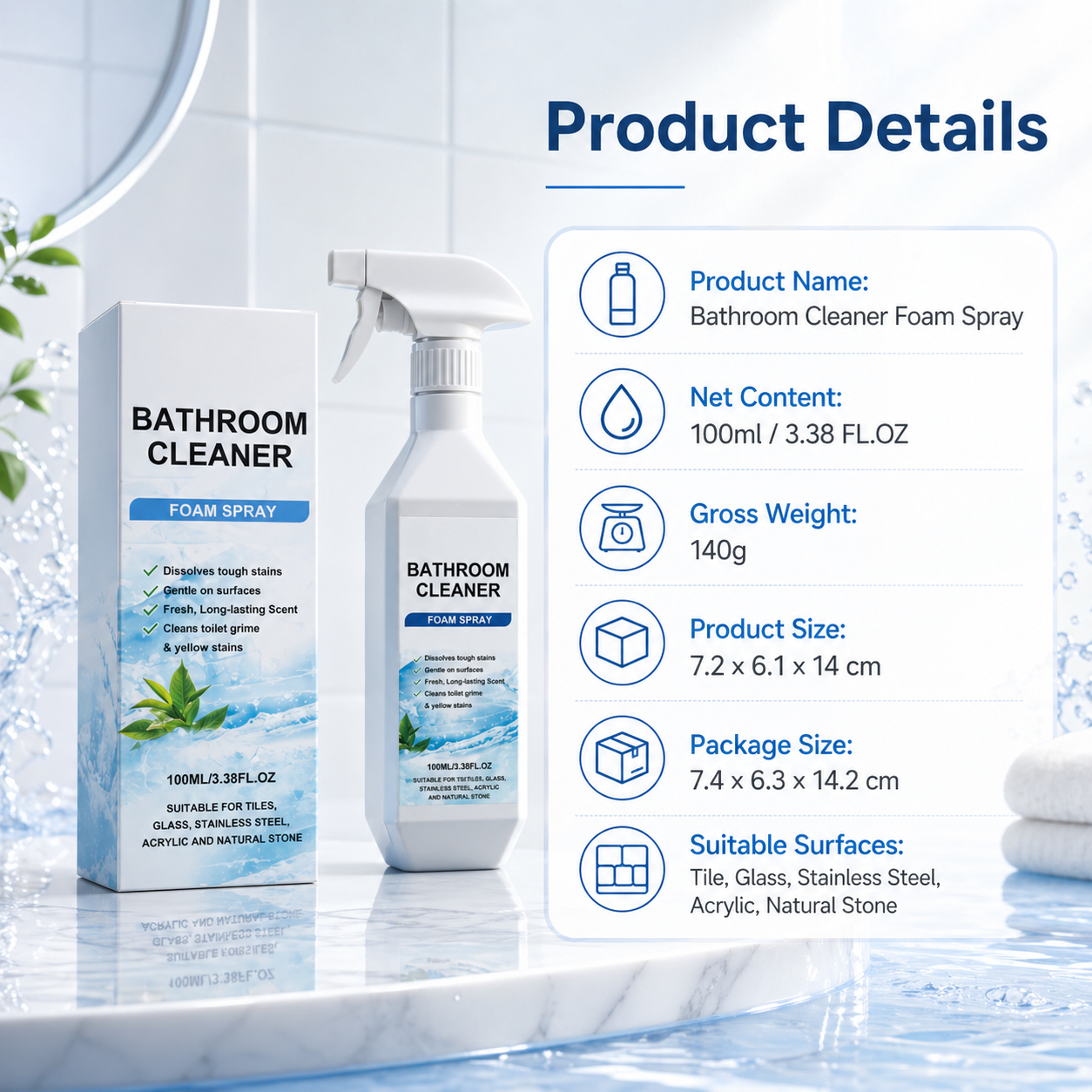 🔥Buy 2 Get 1 Free ✨ Bathroom Cleaner Special Offer🔥