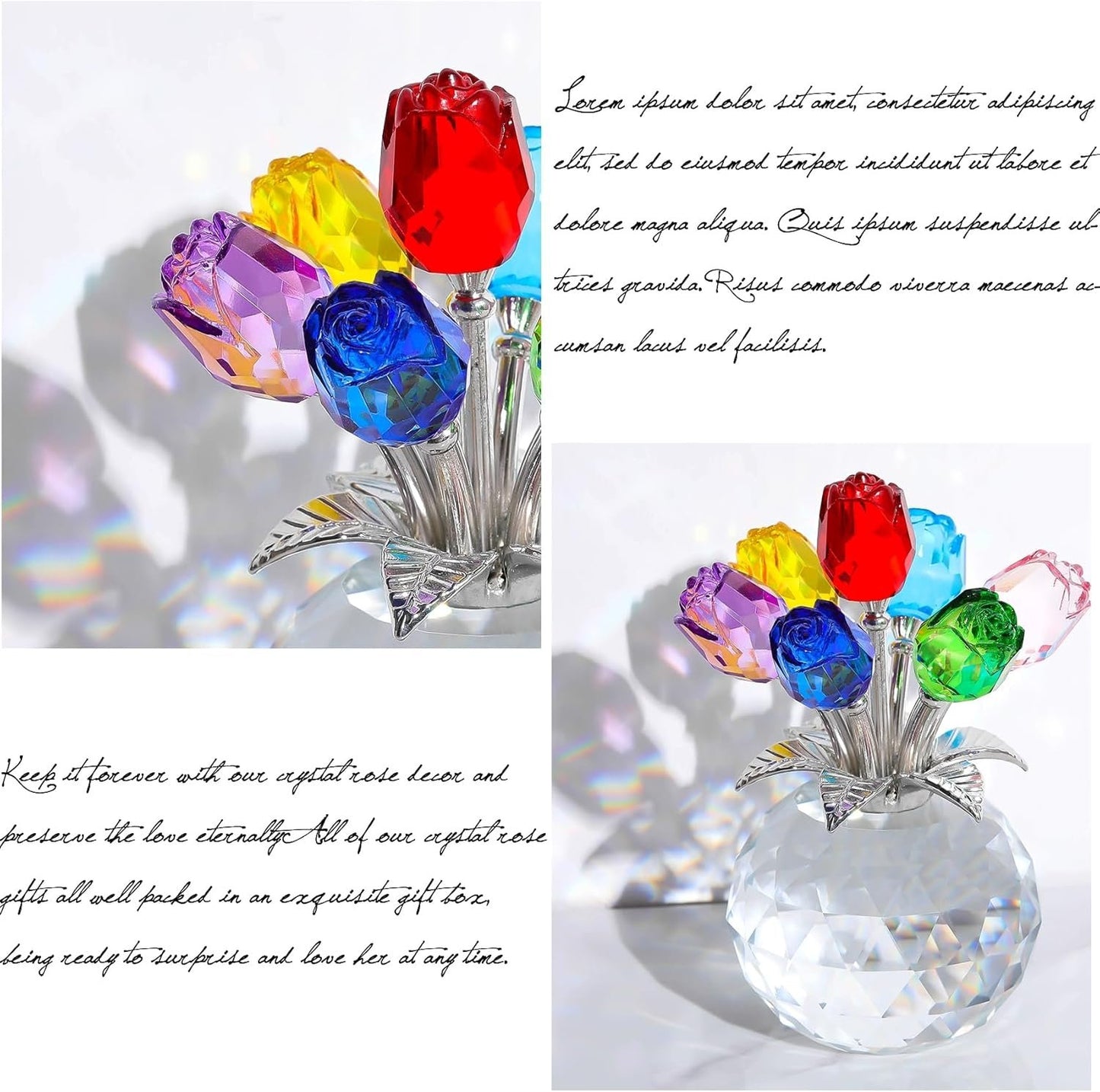 🌹Eternal Colorful Rose Ornament  – A timeless symbol of love and elegance✨