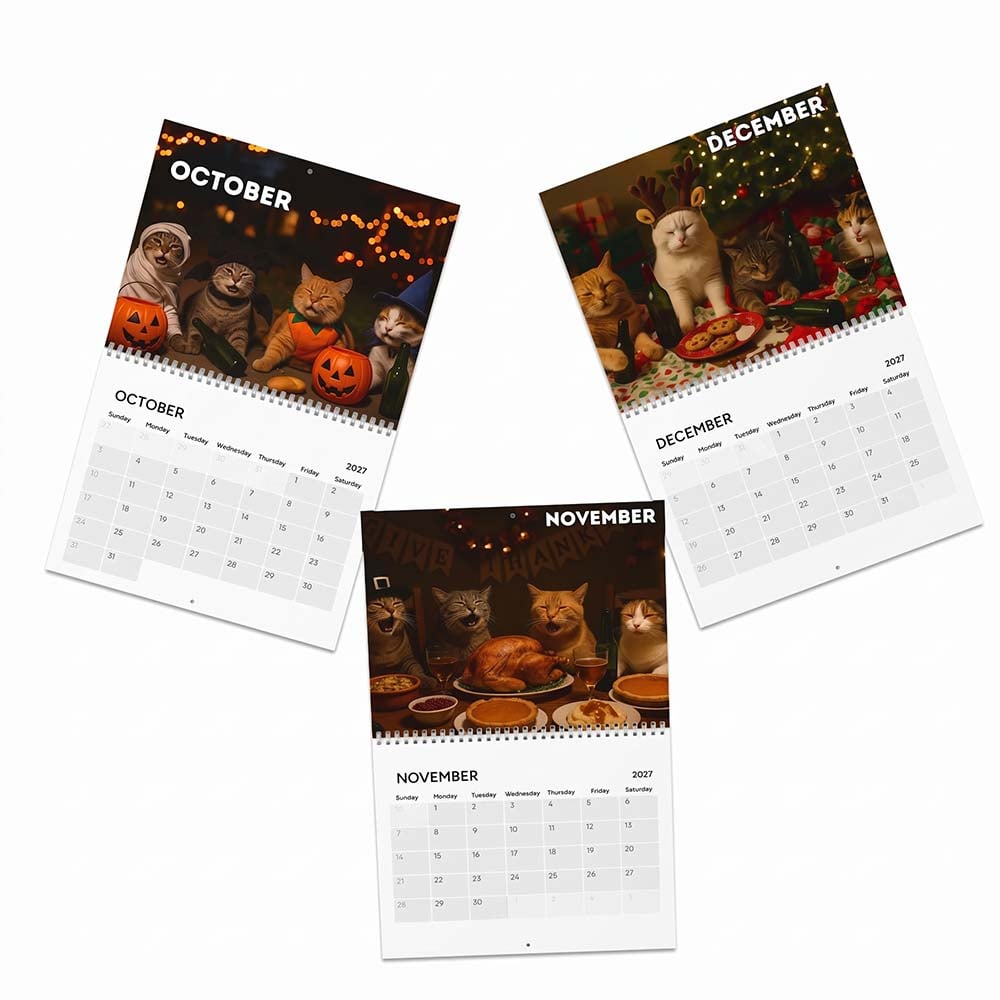 Detailed product view from the Drunk Cats 2027 Calendar gallery