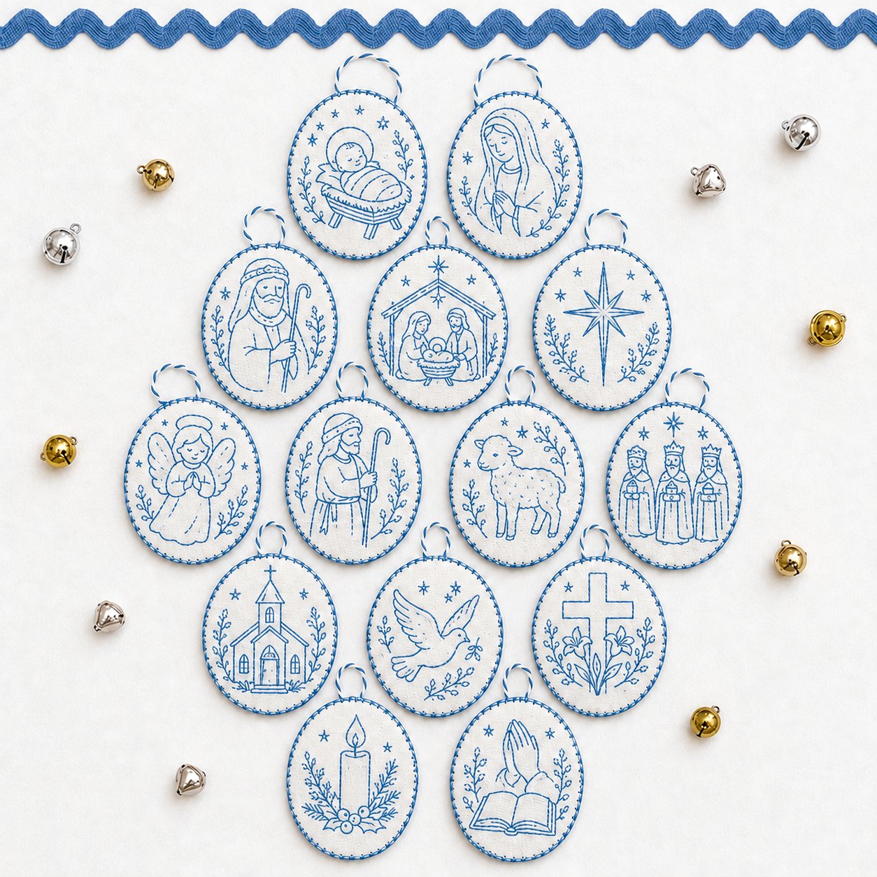 🔥2026 Christmas Hot Sale🎄 DIY Christmas Embroidery Ornament Kit for Beginners 🧵