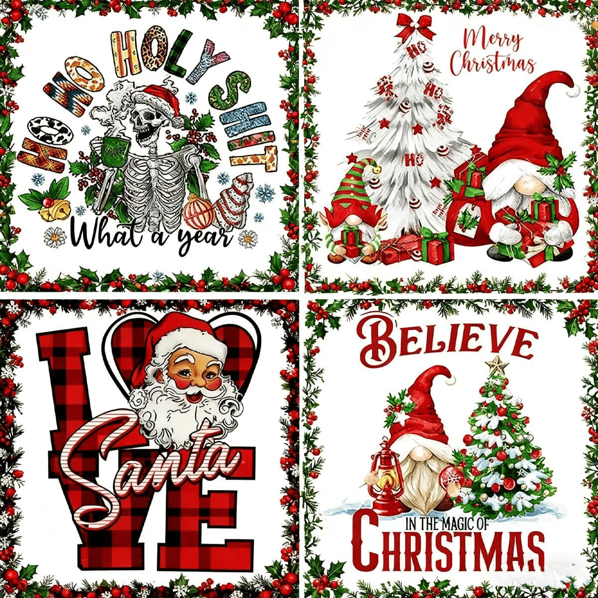 🎄15PCS Christmas Mystery DTF Transfer Bundle  for Festive DIY Creations