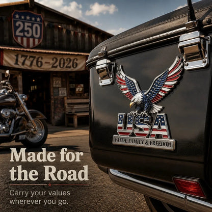 Buy 2 Get 1🔥 🇺🇸250th Anniversary - ★USA Faith, Family & Freedom★ Metal Emblem