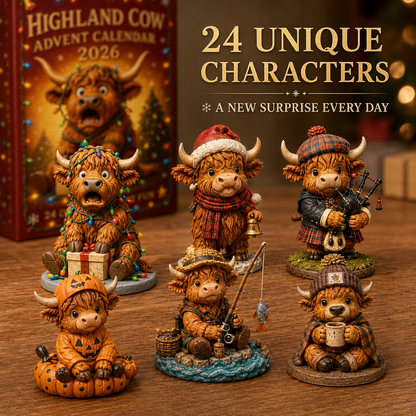 🎄 24 Days of Highland Cow Christmas Advent Calendar 2026 | 24 Unique 3D Cow Figures