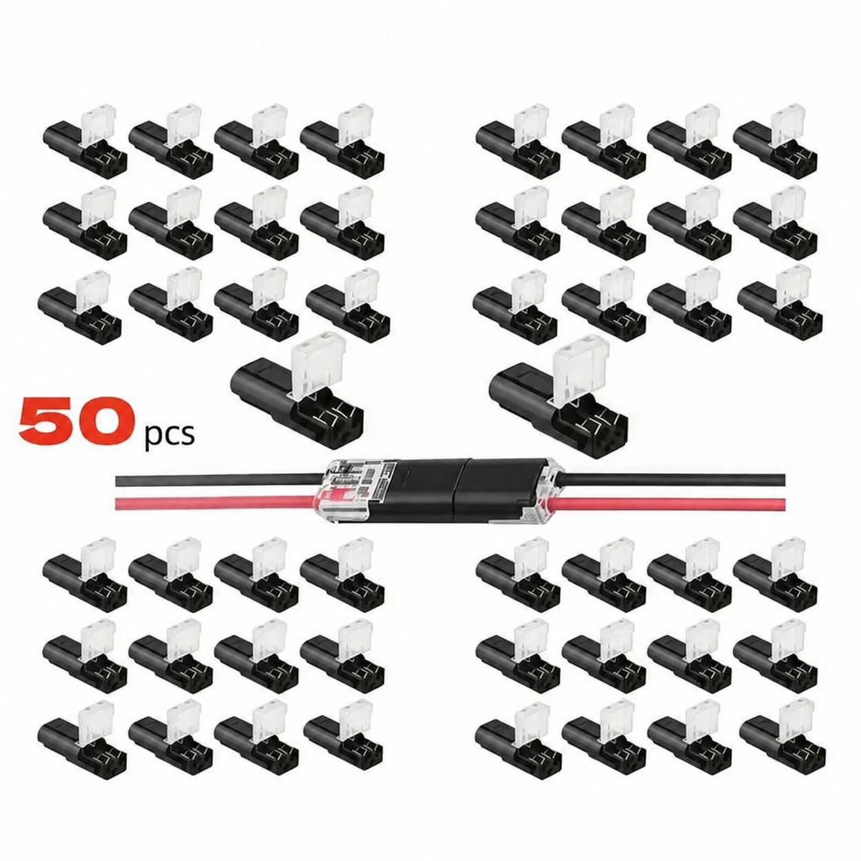 🔥 Hot Sale 49% OFF | 2 Pin LED Light Strip Connectors 🔌 Double-Wire Plug-in Adapter for Easy Setup
