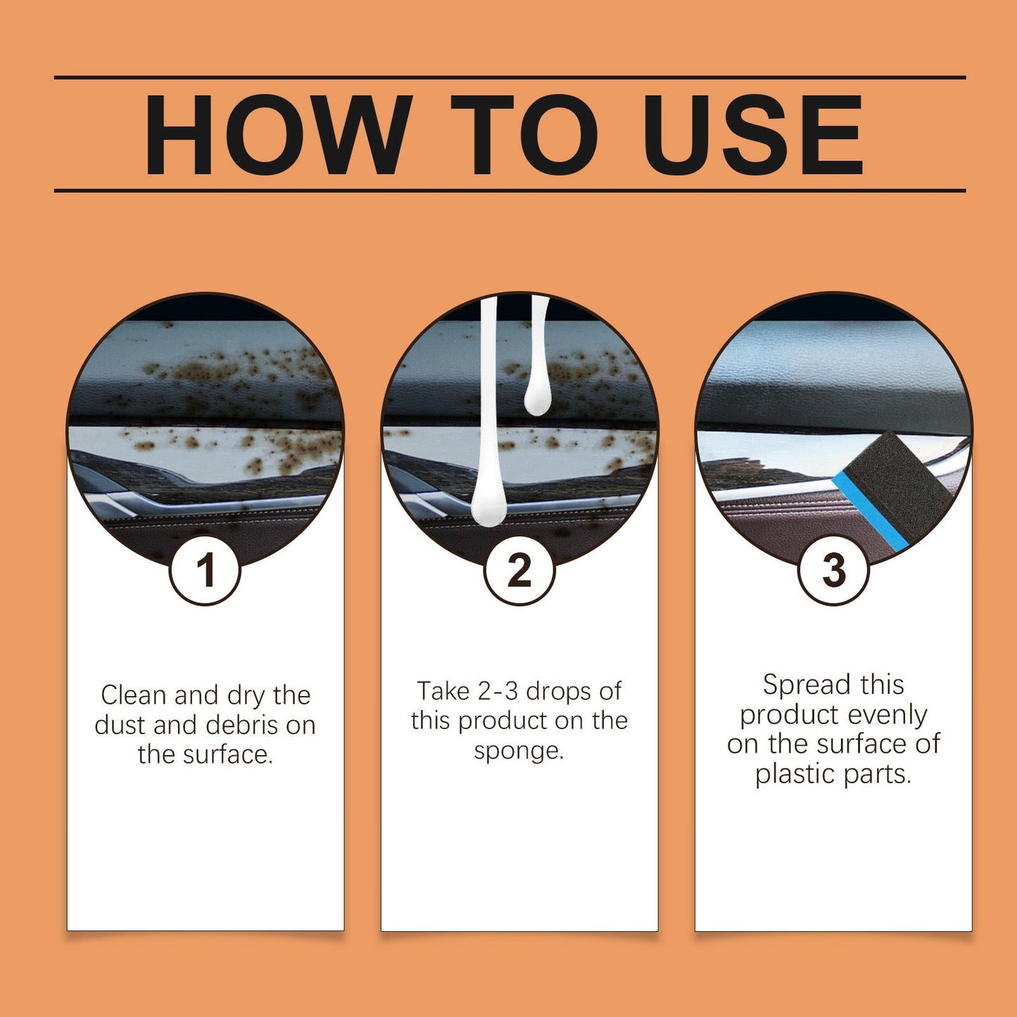 ⚡ 2026 New Upgrade! 🚗🧴Plastic Restorer for Cars – Interior Trim Cleaner, Stain Remover & Deep Black Shine Restoring Spray