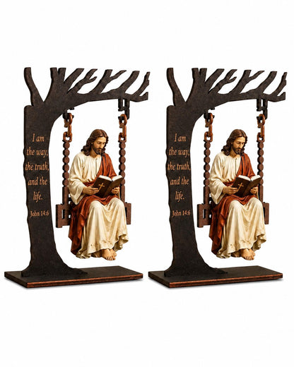 ✨ 50% OFF Today | Jesus Swing Hanging Ornament ✝️ Peaceful Christian Decor for Home & Gifts