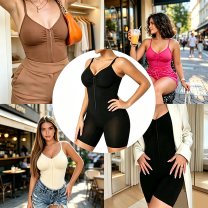💃 Women's Zip-Front Shapewear Bodysuit – Tummy Control & Waist Sculpting🔥