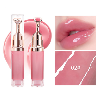 💄Mirror-Finish Lip Gloss Serum with Metal Massage Applicator💋
