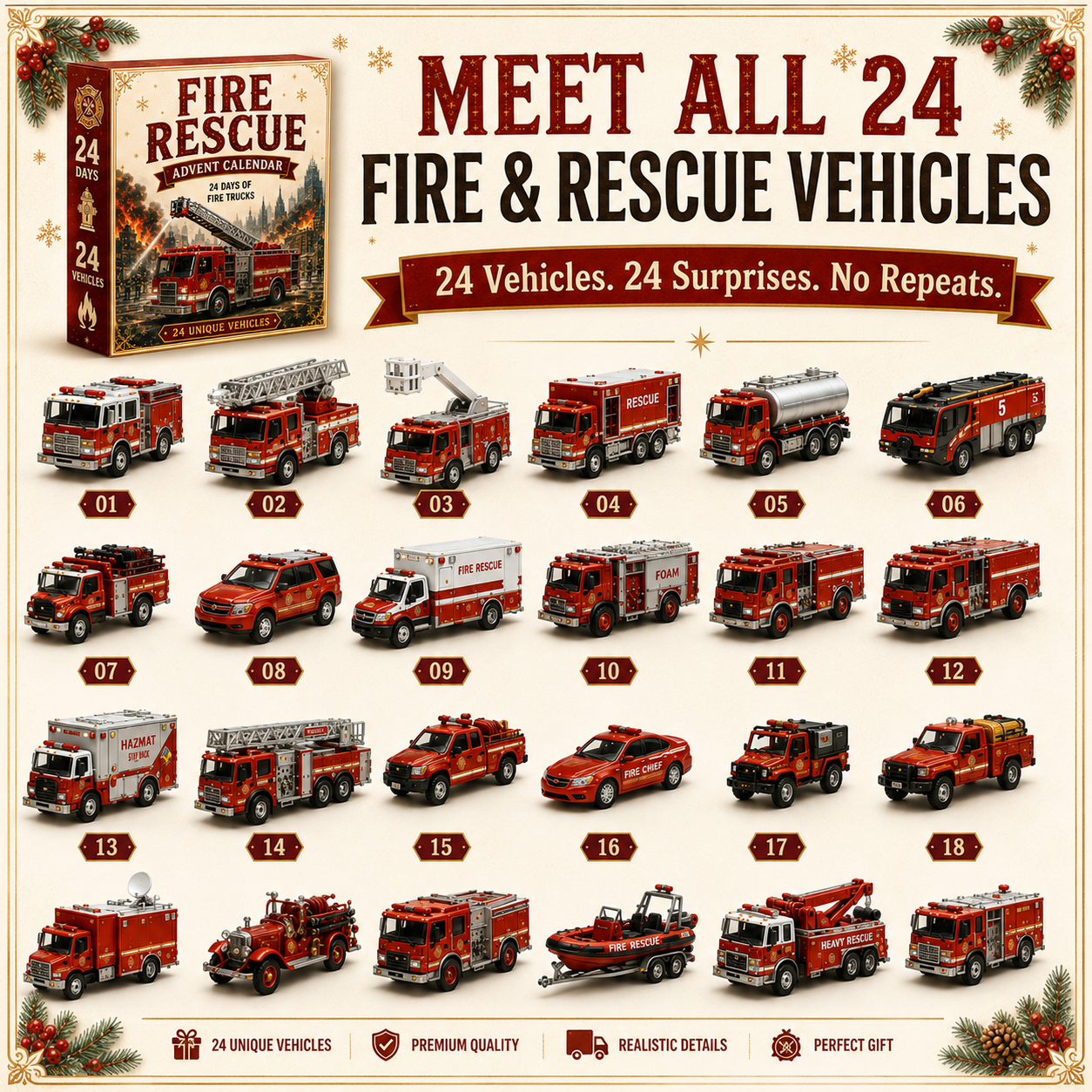 Build the Fleet Collection 24-Day Vehicle Advent Calendar Series | ✨A New Adventure Every Morning