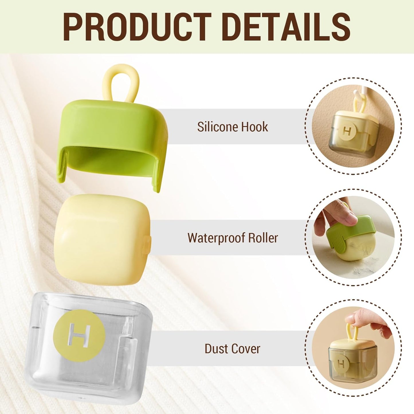 Portable Washable Lint Roller Lint Remover for Pet Hair, Clothes, Bag