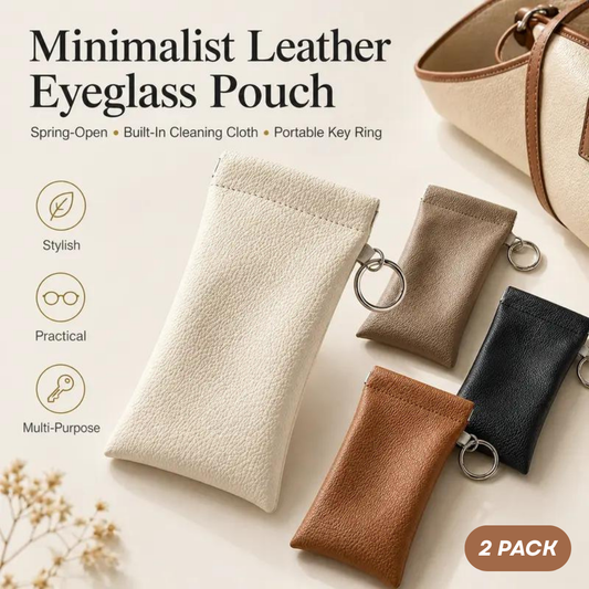 🔥Trending Now! 2-Pack Spring-Open Leather Eyeglass Pouches👓