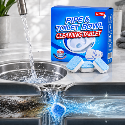 💥 50% OFF Today | Drain Cleaning Tablets 12 Pack 🫧 For Sinks, Showers & Washing Machines