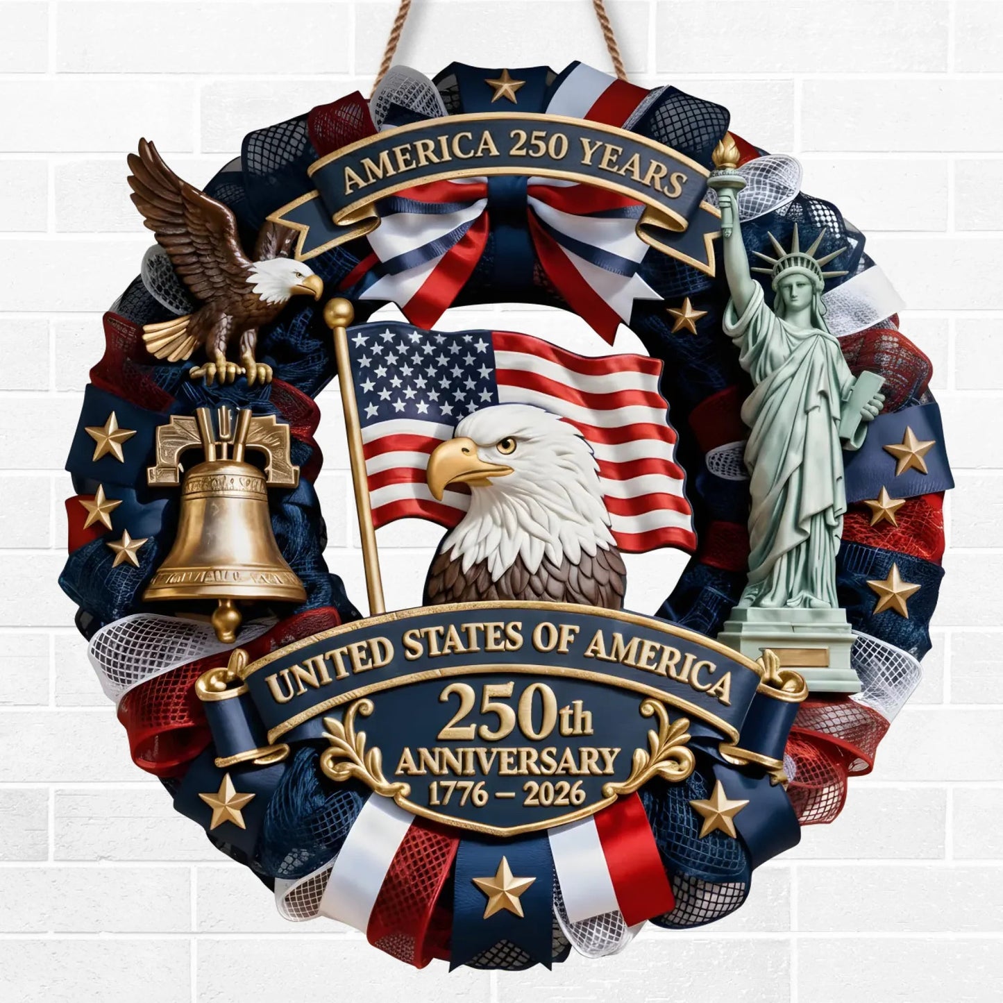 America 250th Anniversary Patriotic Door Sign
