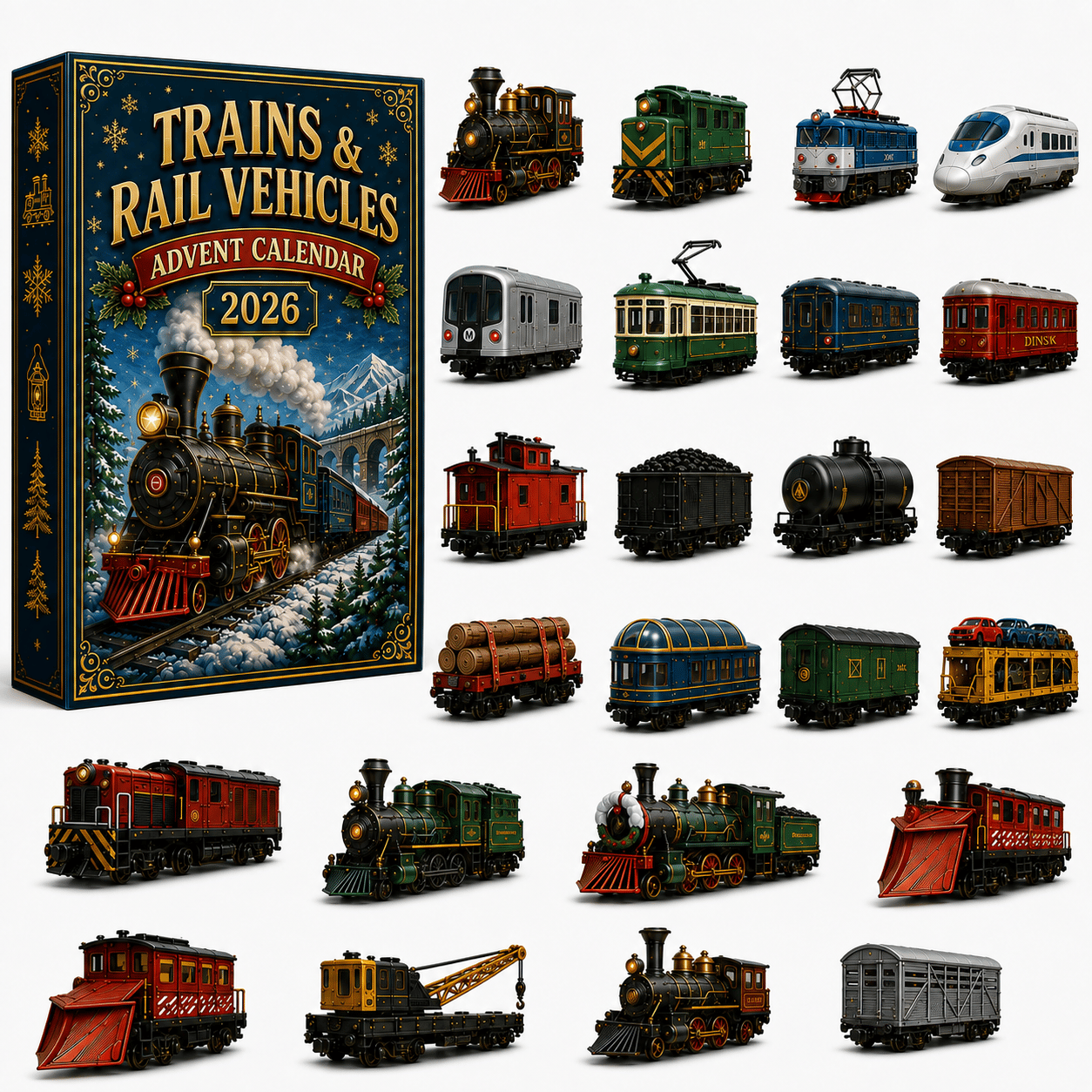 🚂Trains & Rail Vehicles Advent Calendar 2026 – 24 Railway Surprises