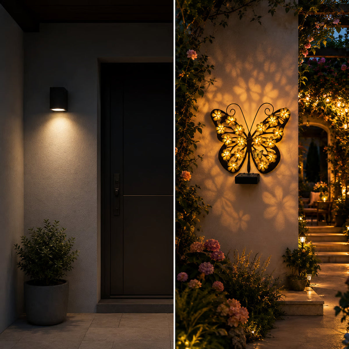 🔥🦋Solar Lights Outdoor Metal Butterfly Wall Decor