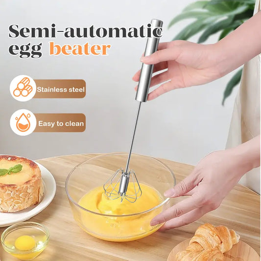 🔥 Hot Sale 50% OFF | 🥣 Stainless Steel Push Whisk | Effortless Mixing for Baking & Cooking