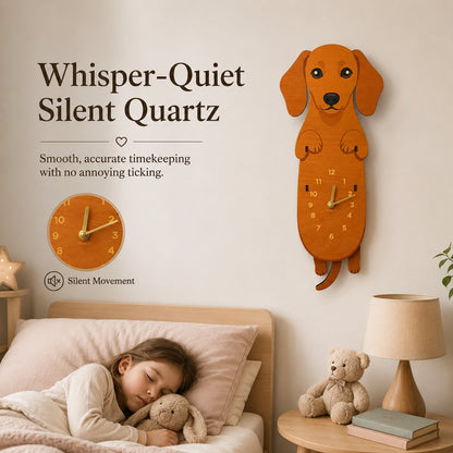 Swing Tail Dachshund Wooden Wall Clock 🐶
