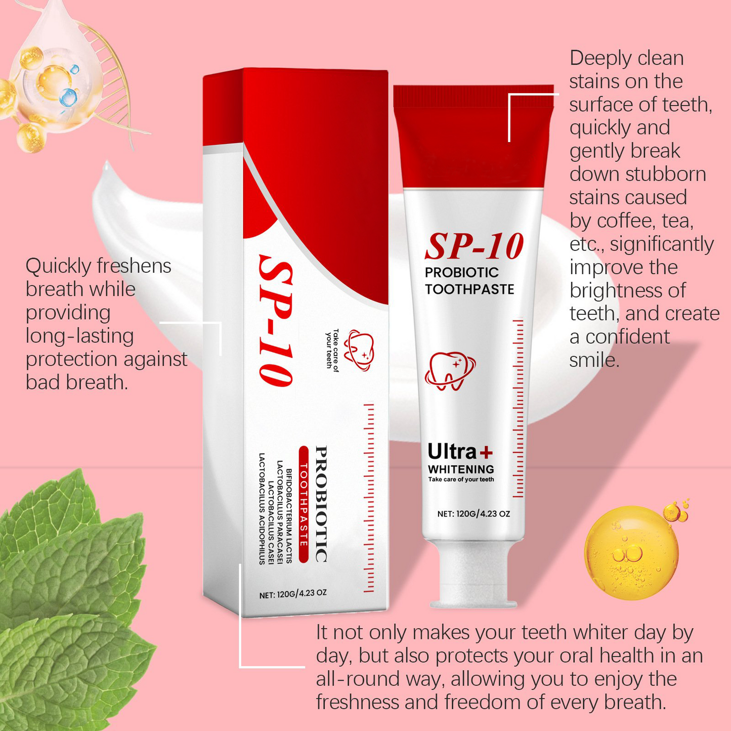 🔥 Super Probiotic Toothpaste Spring Mint Burst – Strengthens Enamel, Brightens Smile & Delivers Long-Lasting Freshness