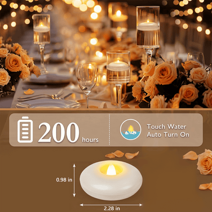 🕯️ Water-Activated Floating LED LED candle shape – Flameless Waterproof Ambiance for Any Occasion