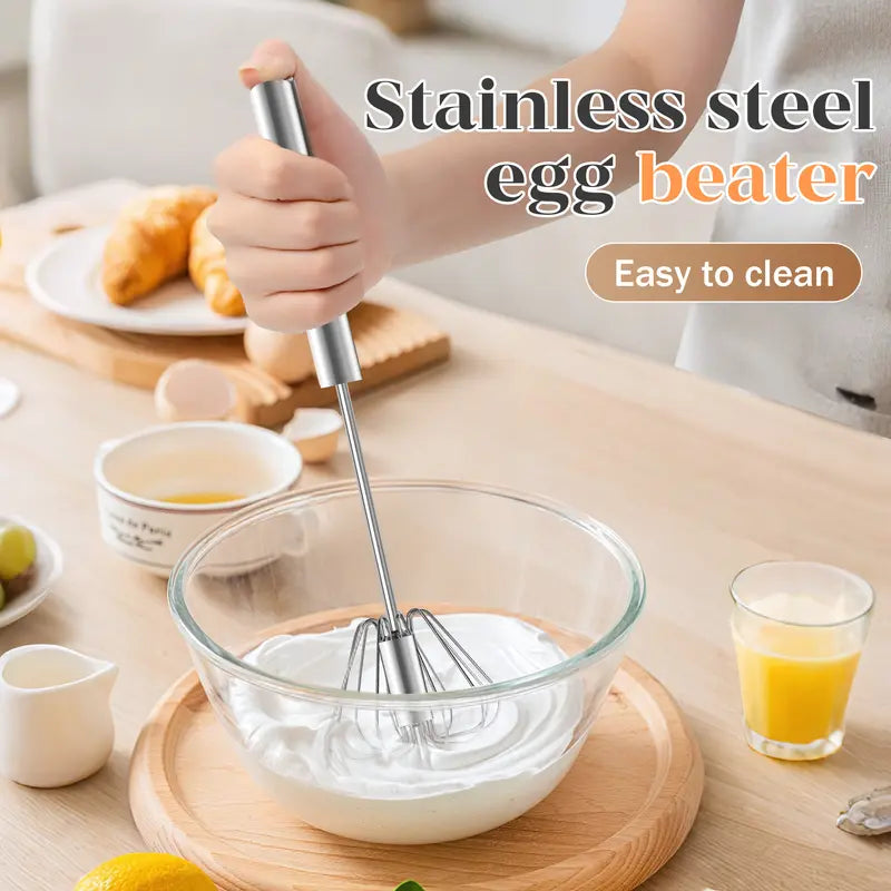 🔥 Hot Sale 50% OFF | 🥣 Stainless Steel Push Whisk | Effortless Mixing for Baking & Cooking