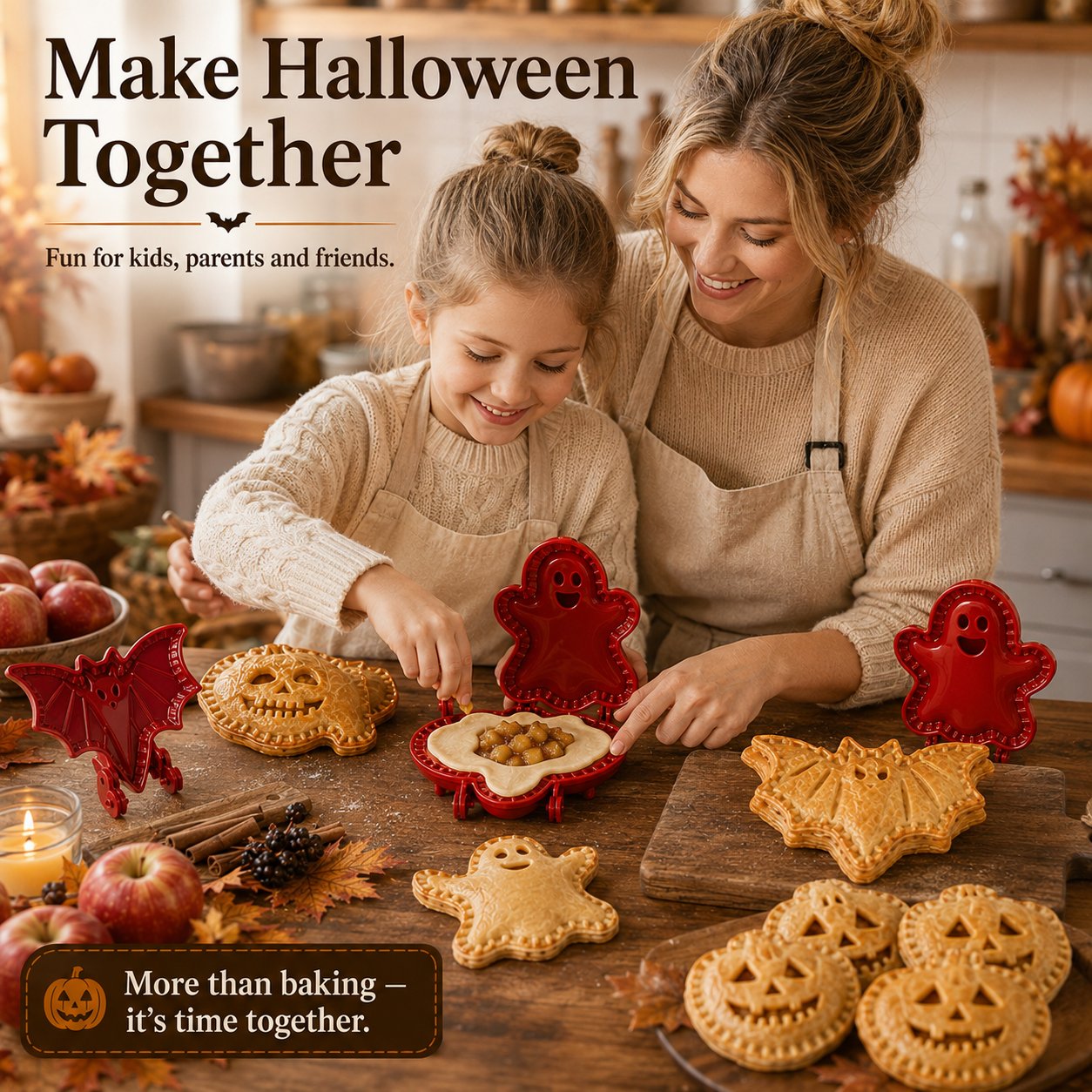 🎃 8-Piece Halloween Mini Hand Pie Mold Set – Spooky Pastry Cutters & Presses