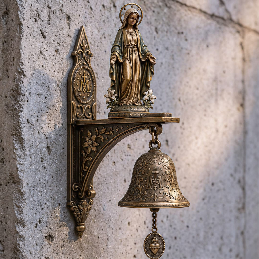 ✨ Limited-Time 49% OFF | Our Lady of Grace Bronze Wall Bell 🙏 Faith-Inspired Catholic Decor