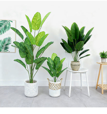 🔥Last Day 75% OFF🌿 Artificial Monstera & Banana Leaf Plant Pot– Lush Tropical Decor ✨
