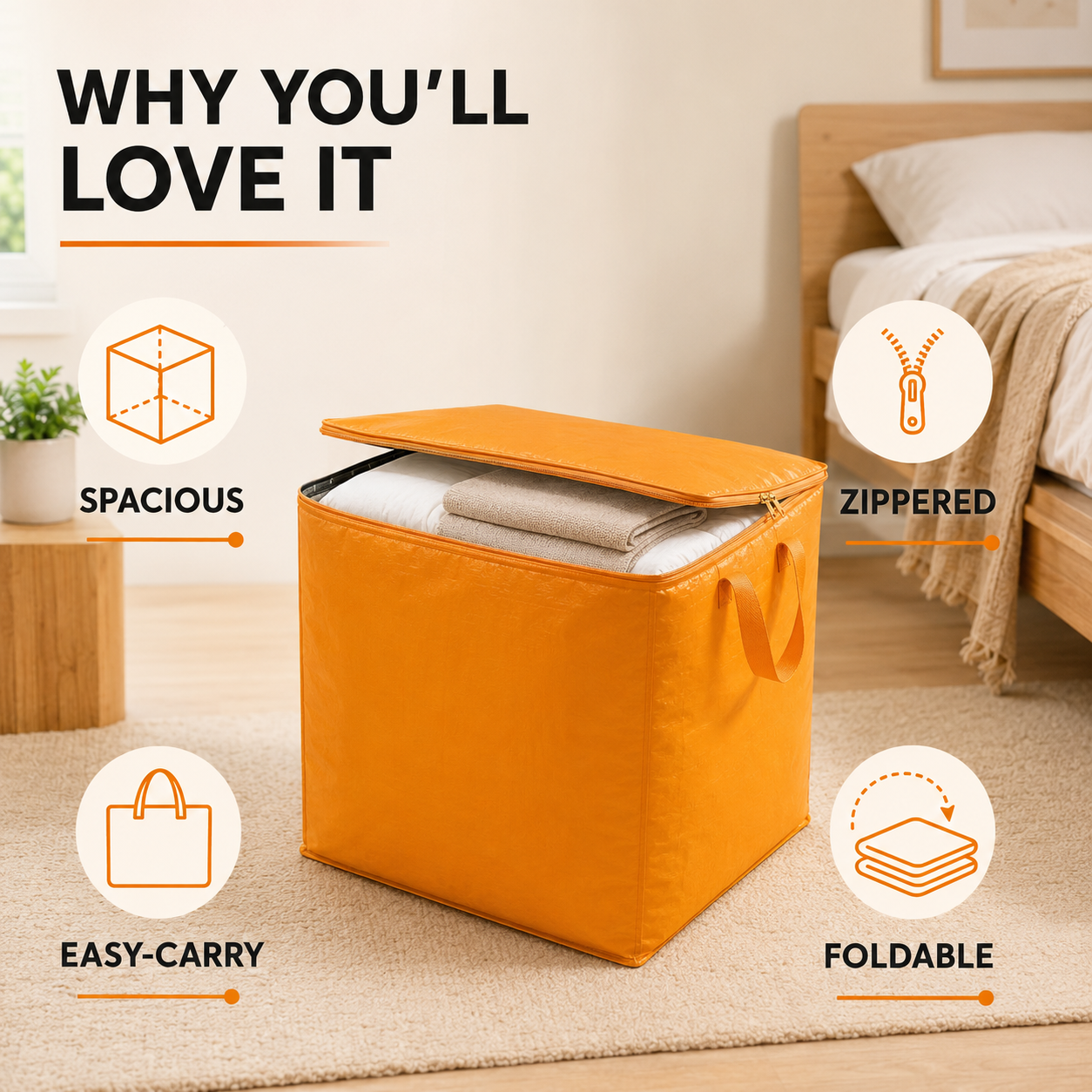 ✨ Season Hot Seller – Extra Large Foldable Storage Bag & Reinforced Handles🔥