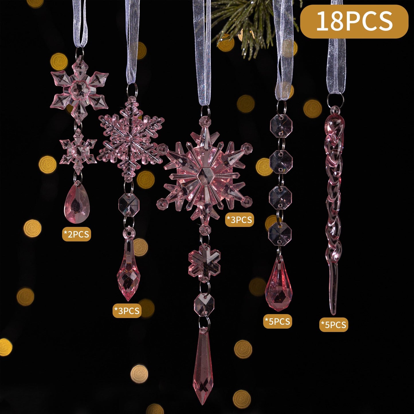 🎅🎄Crystal Snowflake Ornaments – Winter New Year Party