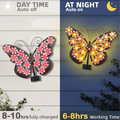 🔥🦋Solar Lights Outdoor Metal Butterfly Wall Decor