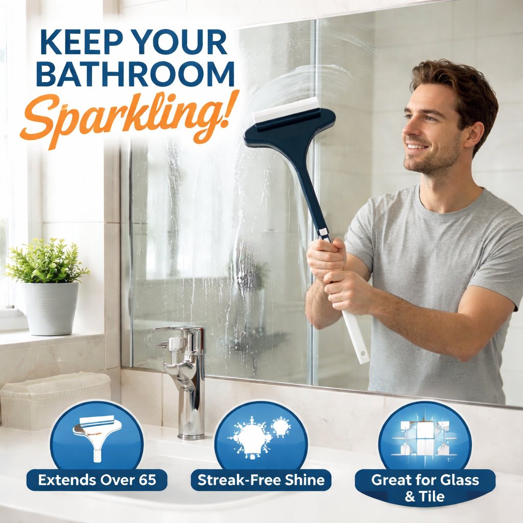 🧼2-in-1 Window & Surface Cleaning Brush – Wet & Dry Dual Use