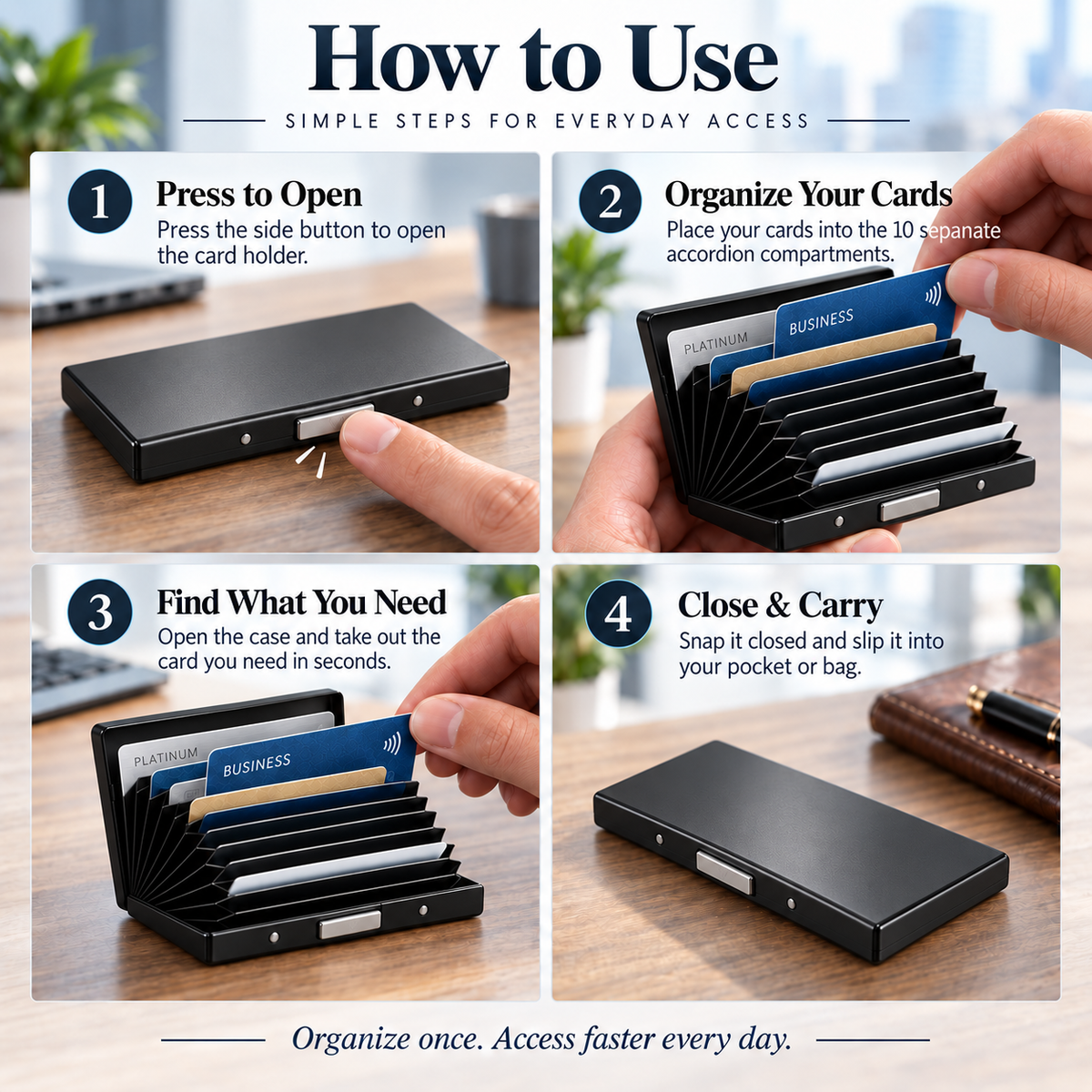 🔥Last Day 40% Off! Slim RFID-Blocking Stainless Steel Card Holder🗃️