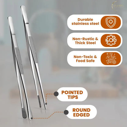 Non-Slip Kitchen Tweezers – 2 PCS