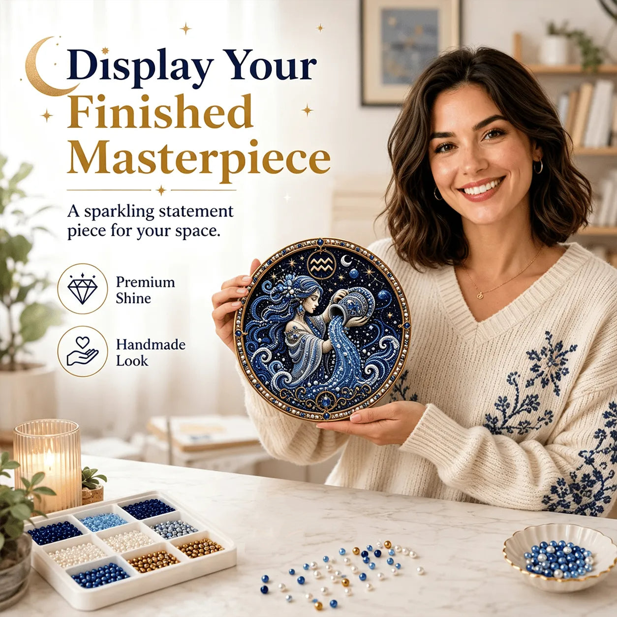 49% OFF – ✨ Premium 3D Pearl 12 Zodiac Signs Art Kit | Luxury Flocked Canvas with Scratch-Resistant Non-Fading Pearl Beads DIY Handmade Astrology Decor ♈🌙💎