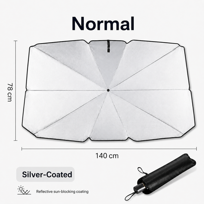 🔥Premium Titanium Silver Car Windshield Sun Shade Umbrella – Blocks Heat & Harsh Sunlight